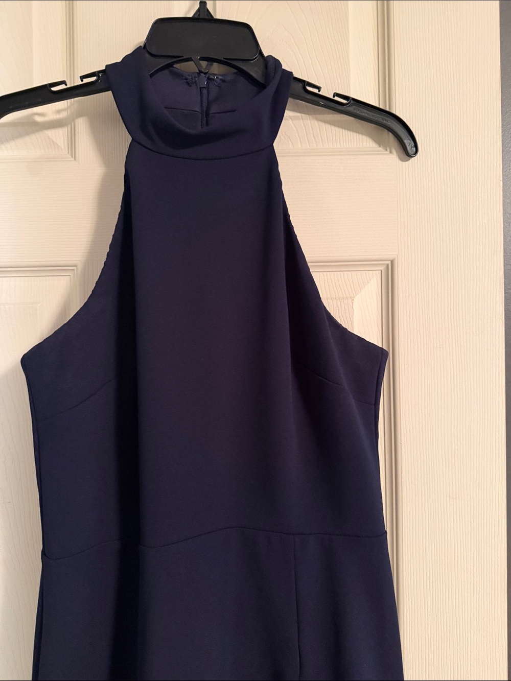 Laura  Navy High-Neck Ruffled High-Low Dress - Picture 4 of 6